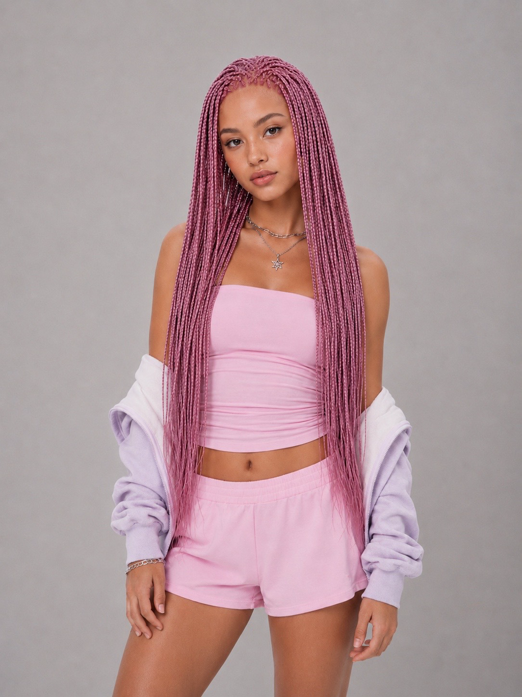 NOVA | Pink soft box braids wig