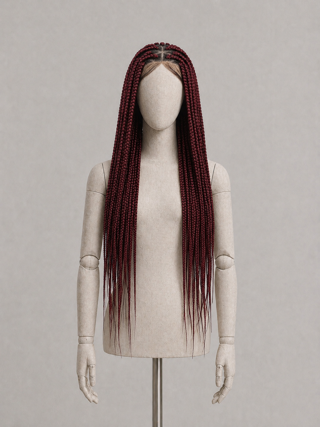 MERLOT | Dark red box-braids wig