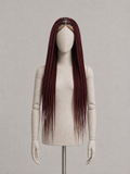 MERLOT | Dark red box-braids wig