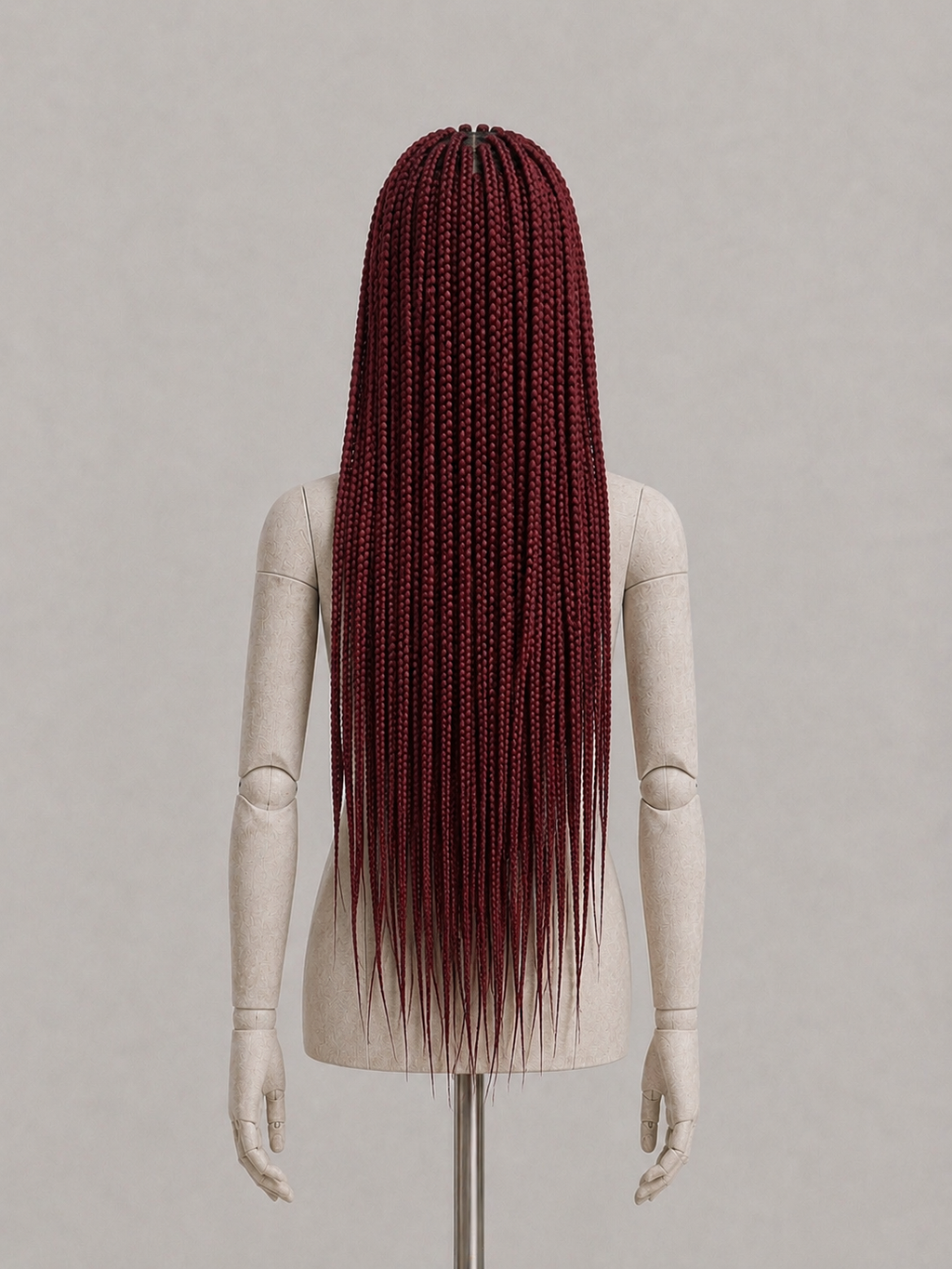 MERLOT | Dark red box-braids wig
