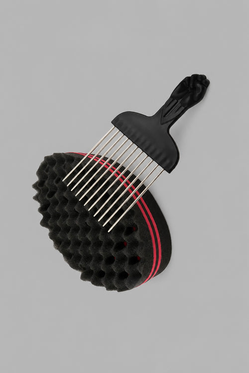 Double-side Afro twist sponge set with brush
