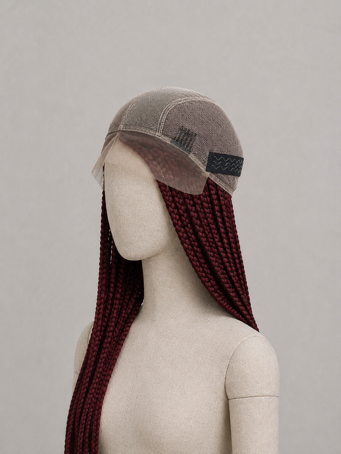 MERLOT | Dark red box-braids wig