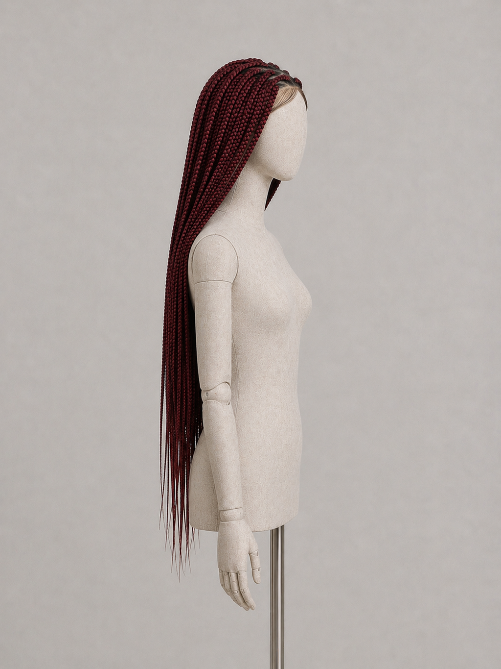 MERLOT | Dark red box-braids wig
