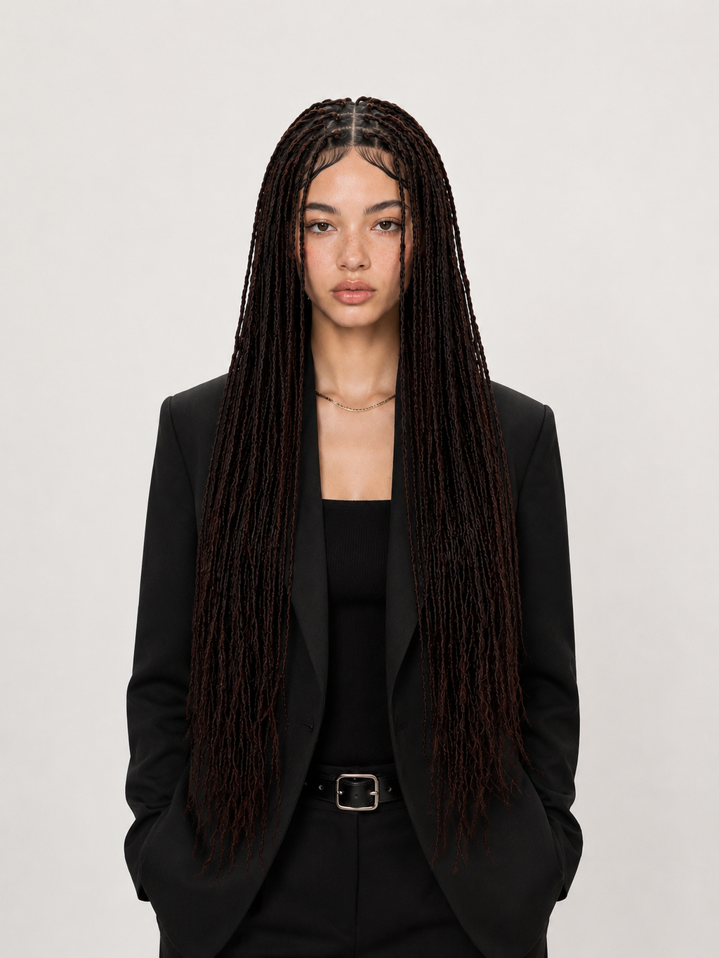NAOMI | Dark brown locks braids wig